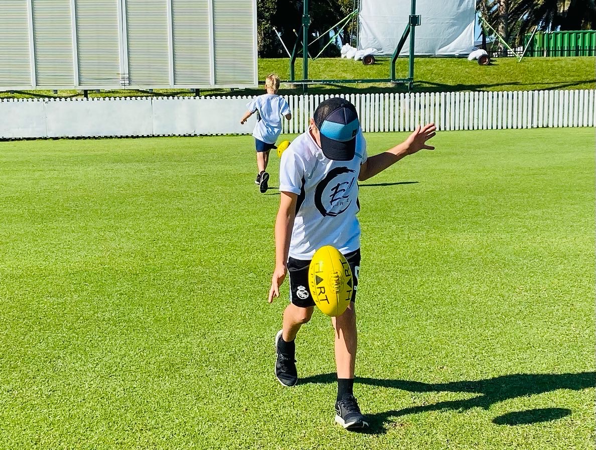 Young EC Sportz Academy player practising ground-ball skills